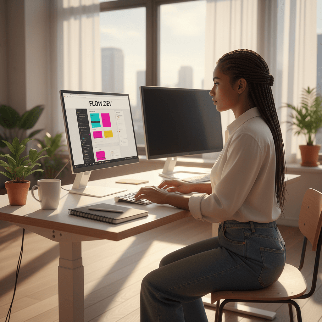 Web designer working efficiently on website project