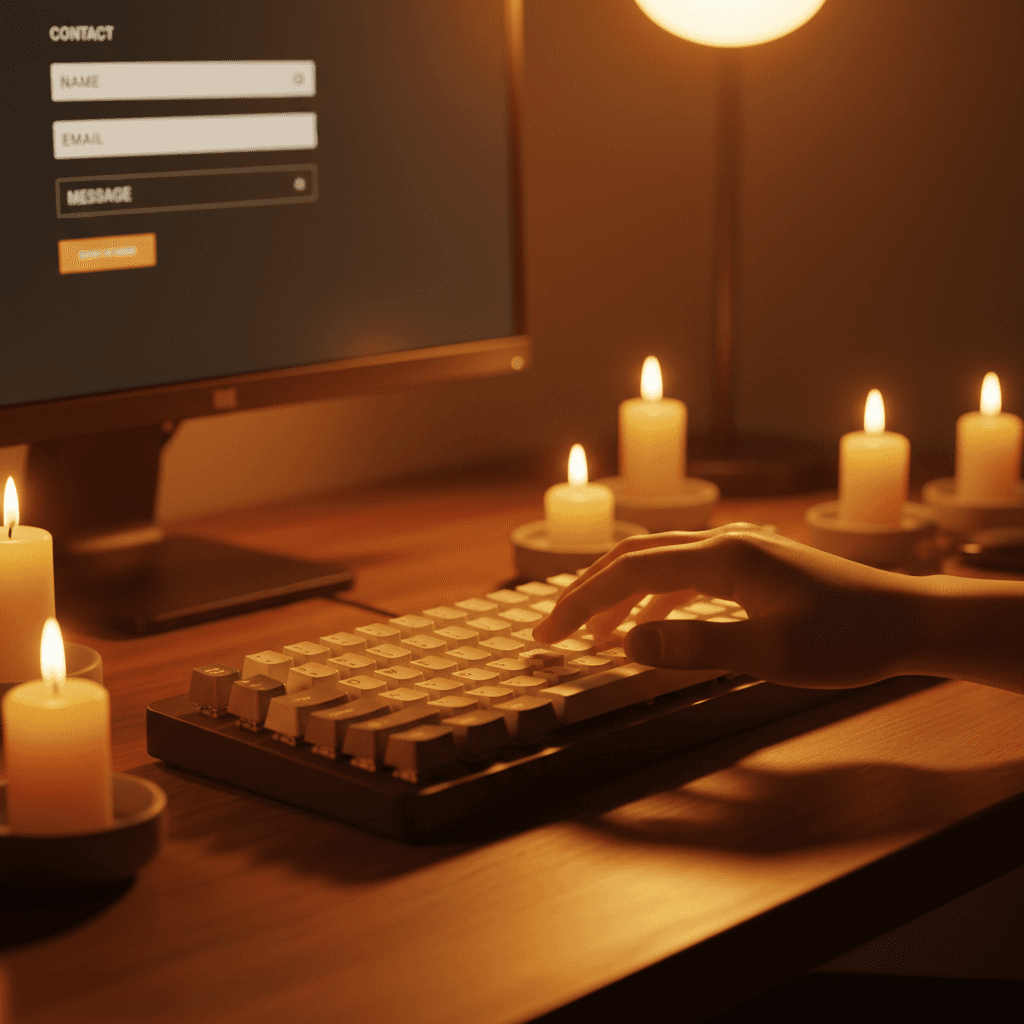 Contact form on contractor website ready for customer inquiries