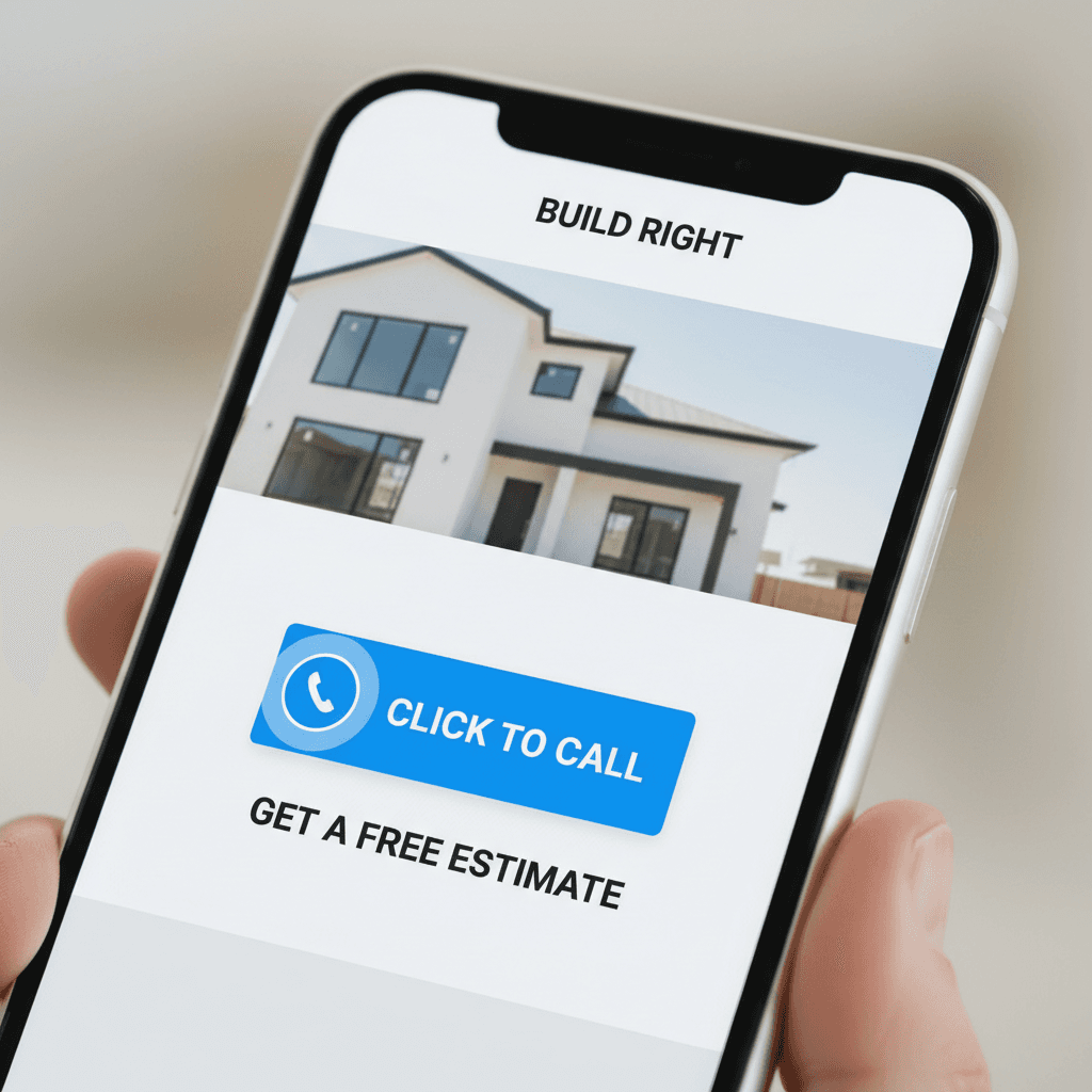 Smartphone showing click-to-call button on contractor website