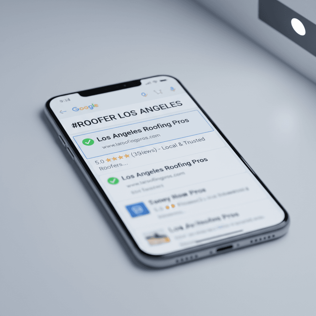Google search results showing local business website ranking